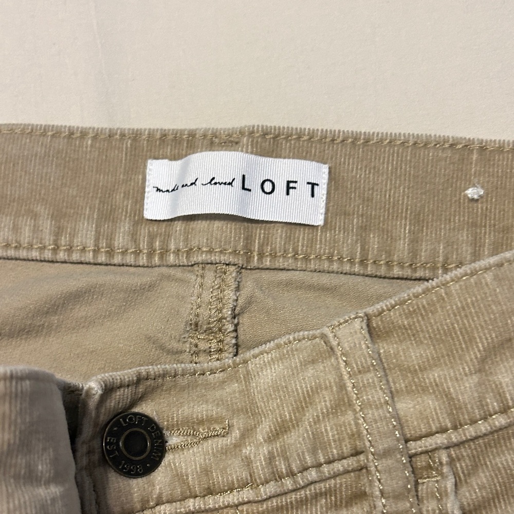 LOFT Tan Corduroy Skinny Pants